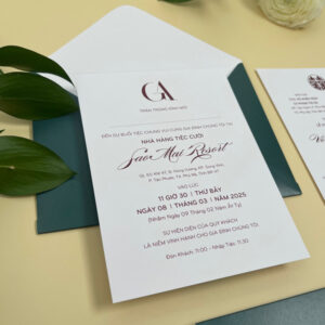 thiệp cưới bìa màu xanh