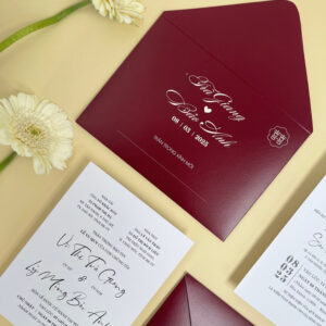 In thiệp cưới giá rẻ màu đỏ