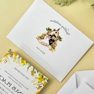 Thiệp cưới hoa cúc kim tiền