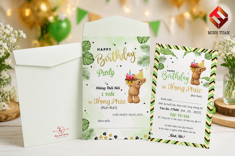 Thiệp Mừng Thôi Nôi Cho Bé Bìa Trắng