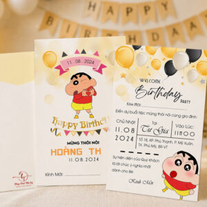 Thiệp sinh nhật họa tiết Shin cậu bé bút chì